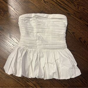 DISSH PEGGY WHITE COTTON STRAPLESS TOP - Size 4